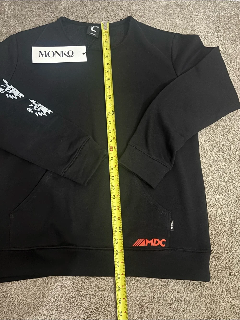 Monko black long-sleeve crew-neck sweatshirt  Size L
